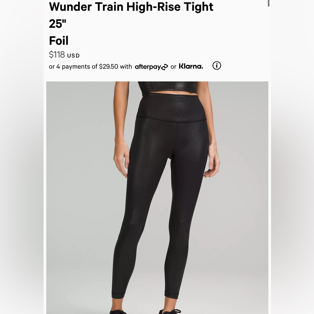 Lululemon Wunder Train High Rise 25” Foil Tights